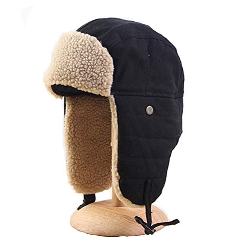 ITODA Winterhut Herren Trappermütze Wintermütze mit Ohrenklappen Fliegermütze Winddicht Pilotenmütze Jungen Hut Winter Flieger Mütze Ohrenschützer Aviatormütze Warm Skimütze Motorrad Skilaufen von ITODA