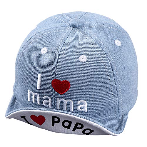 ITODA Kindercap Kinder Basecap Denim Baseball Cap Baby Baseballkappe Baumwolle Kindermütze Mädchen Junge Sonnenhut Verstellbar Kinderhut Sonnenschutz Babymütze für 1-2 Jahre Alt Kinder von ITODA