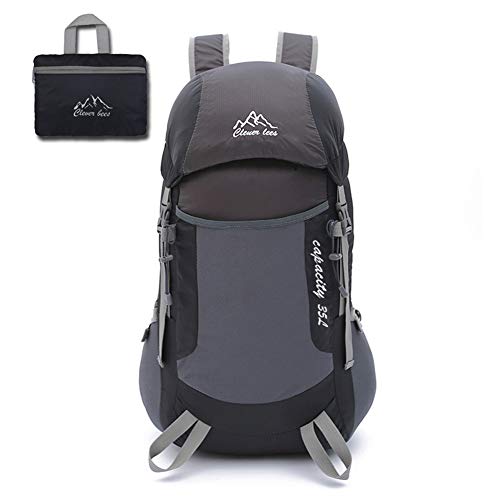 Rucksack Ultraleicht Outdoor Schultertasche Faltbare Reisetasche Trekkingrucksäcke Unisex Daypack Tagesrucksack für Damen Herren Sporttasche Schwarz Wanderrucksack Tasche für Camping Reise Trekking von ITODA