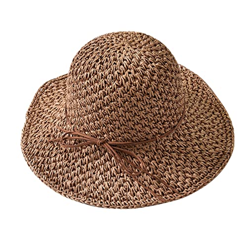Strohhut Damen Breite Krempe Sonnenhut Sommer Anti UV Sommerhut Rollbar Faltbar Sonnenstrohhut Sonnencreme Mädchen Strandmütze Elegant Atmungsaktiv Strandhut für Reise Urlaub Outdoor Braun Strohhut Damen Breite Krempe Sonnenhut Sommer Anti UV Sommerhut Rollbar Faltbar Sonnenstrohhut Sonnencreme Mädchen Strandmütze Elegant Atmungsaktiv Strandhut für Reise Urlaub Outdoor Braun von ITODA