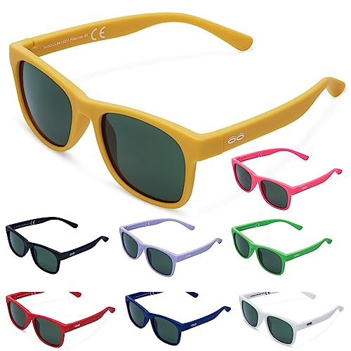 ITOOTI Classic Kinder Sonnenbrillen für Jungen und Mädchen, Kindersonnenbrille, sonnenbrille bunt, sonnenbrille teenager mädchen, kinder sonnenbrille honig gelb von ITOOTI