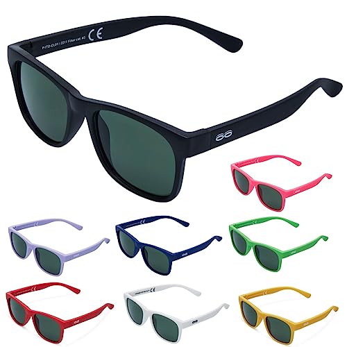 ITOOTI Classic Kinder Sonnenbrillen für Jungen und Mädchen, Kindersonnenbrille, sonnenbrille bunt, sonnenbrille teenager mädchen, kinder sonnenbrille schwarz von ITOOTI