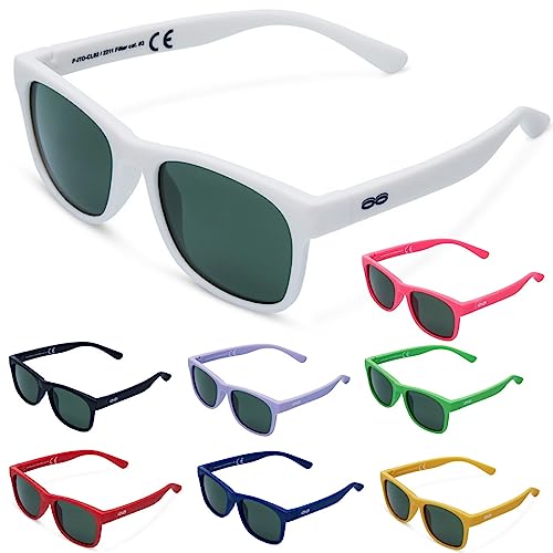 ITOOTI Classic Kinder Sonnenbrillen für Jungen und Mädchen, Kindersonnenbrille, sonnenbrille bunt, sonnenbrille teenager mädchen, kinder sonnenbrille weiß von ITOOTI