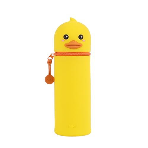 I-TOTAL® - Weiches Silikon-Federmäppchen für die Schule, ausziehbar mit konturierter Form (Duck) von ITOTAL