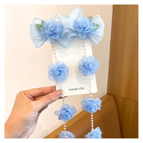 Haarspangen Damen Mesh Perle geflochtene Haarnadel Quaste Kopfbedeckung Haarspange geflochtene Haarkette Haarschmuck Haarspangen(Style2) von ITRHJTGP