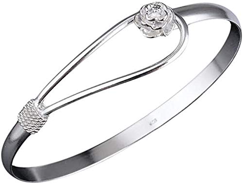 ITVIP WaiMeill Koreanische Mode romantische Blumen Armband handgemachte Blumen Armband Frauen Push-Pull-Verschluss Silber Armband Accessoires Schmuck (Silber) von ITVIP