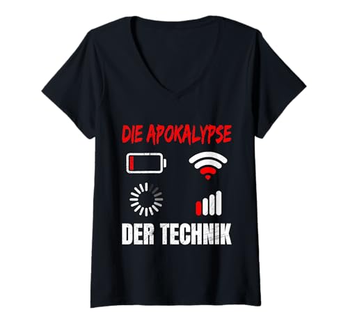 Damen Coder DIE Apokalypse DER Technik LUSTIG Nerd Computerscience T-Shirt mit V-Ausschnitt Damen Coder DIE Apokalypse DER Technik LUSTIG Nerd Computerscience T-Shirt mit V-Ausschnitt von ITler Shirt Informatik Nerd Computer Science Coder