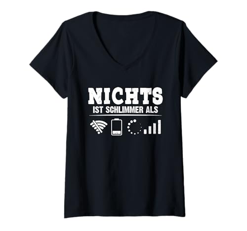 Damen Coder Nichts IST SCHLIMMER ALS LUSTIG Computer Science Coder T-Shirt mit V-Ausschnitt von ITler Shirt Informatik Nerd Computer Science Coder