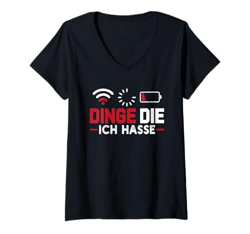 Damen Nerd Computer Dinge DIE ICH Hasse LUSTIG Science Coder T-Shirt mit V-Ausschnitt von ITler Shirt Informatik Nerd Computer Science Coder