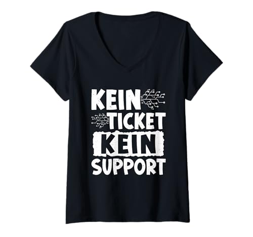 Damen Nerd Computer KEIN Ticket KEIN Problem LUSTIG Science Coder T-Shirt mit V-Ausschnitt von ITler Shirt Informatik Nerd Computer Science Coder