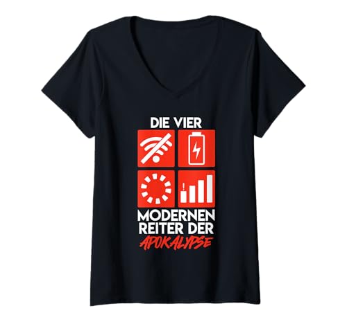 Damen Science Coder DIE Vier MODERNEN Reiter DER Computer Science T-Shirt mit V-Ausschnitt von ITler Shirt Informatik Nerd Computer Science Coder
