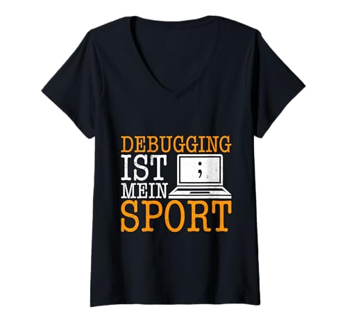 Damen Science Coder Debugging IST Mein Sport LUSTIG Nerd Computer T-Shirt mit V-Ausschnitt von ITler Shirt Informatik Nerd Computer Science Coder