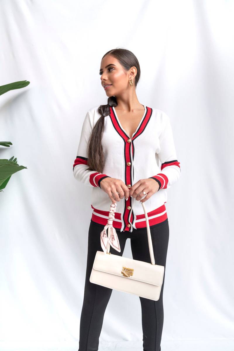 Gerippte Colorblock Cardigan von ITooFashionStore