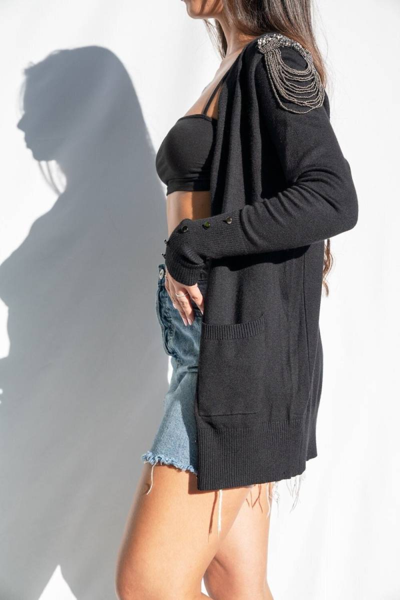 Schmuck Schulter Detail Cardigan von ITooFashionStore