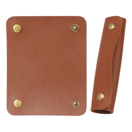 IUAQDP 2 Stück Leder Gepäckgriff-Wraps Handtaschen-Griff-Protektoren, weiche Geldbörsen-Gurt-Abdeckung mit Messingverschlüssen für Geldbörse, Tragetasche, Koffer, Reisetasche, Gelb, braun IUAQDP 2 Stück Leder Gepäckgriff-Wraps Handtaschen-Griff-Protektoren, weiche Geldbörsen-Gurt-Abdeckung mit Messingverschlüssen für Geldbörse, Tragetasche, Koffer, Reisetasche, Gelb, braun von IUAQDP