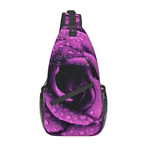 Bloom Rose Flower Cartoon Sea Fish Umhängetasche, Schulterrucksack, Brusttasche, lässiger Umhängetasche, Tagesrucksack für Damen und Herren, Wandern, Reisen von IUBBKI