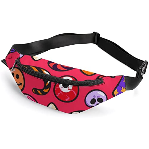 Bonbons Schädel Augäpfel Halloween Halloween Cartoon Lustige Kürbisse Bauchtasche, Erwachsene Kinder Sport Gürteltasche für Männer Frauen von IUBBKI