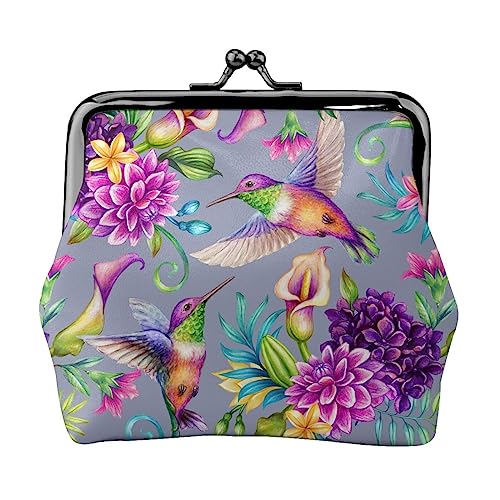 Bunte Kolibri-Geldbörse, Geldbörse, Kussschloss-Geldbörse für Damen, Geldbörse, Kartenhalter, Geldbörse mit Schnalle, niedliche kleine Geldbörse aus PU-Leder für Damen, Clutch-Geldbörse, Elefant im Ds von IUBBKI