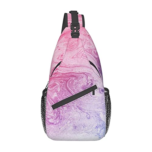 Bunter Marmor Pastell Rosa Blau Lila Weiß Natur Grün Zweig Umhängetasche Umhängetasche Mehrzweck-Reiserucksack für Männer und Frauen von IUBBKI