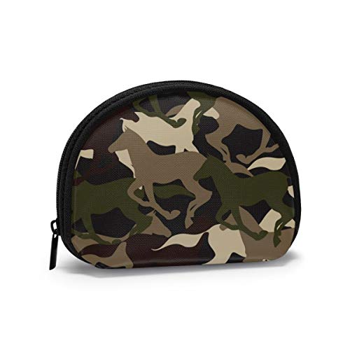 Camo Horses cLovely Black Chihuahua Münzgeldbörse Geldbörsen Kleingeldbeutel Mode Schlüsselhalter Reißverschluss Kleine Kosmetik-Make-up-Taschen von IUBBKI