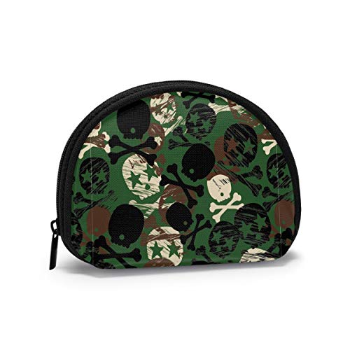 Camo Pirate Skull cSchöne Schwarze Chihuahua-Münzengeldbörse Geldbörsen Kleingeldbeutel Modischer Schlüsselhalter Reißverschluss Kleine Kosmetik-Make-up-Taschen von IUBBKI