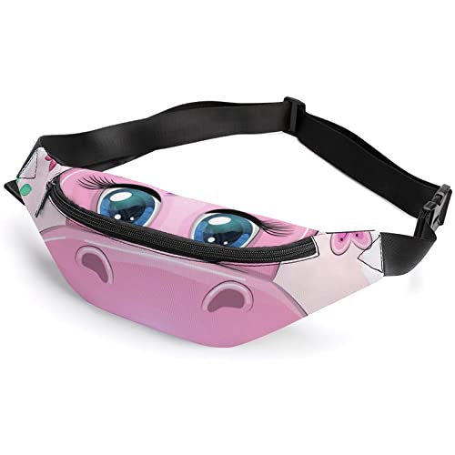 Cartoon Pink Hippo Cartoon Pink Hippo Fanny Pack, Erwachsene Kinder Sport Gürteltasche für Männer und Frauen von IUBBKI