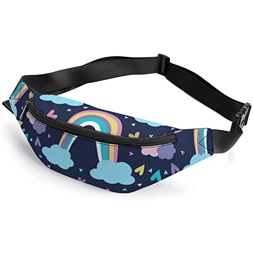 Cartoon Rainbow Cartoon Ships Fish Sun Waves Fanny Pack, Erwachsene Kinder Sport Gürteltasche für Männer Frauen von IUBBKI