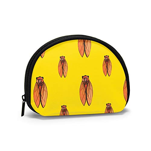 Cicadas in Yellow Marine Mermaid Geldbörse Geldbörsen Kleingeldbeutel Mode Schlüsselhalter Reißverschluss Kleine Kosmetik-Make-up-Taschen von IUBBKI