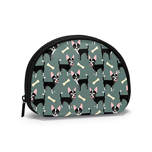 Clovely Black Chihuahua cLovely Black Chihuahua Münzgeldbörse Geldbörsen Kleingeldbeutel Mode Schlüsselhalter Reißverschluss Kleine Kosmetik-Make-up-Taschen von IUBBKI