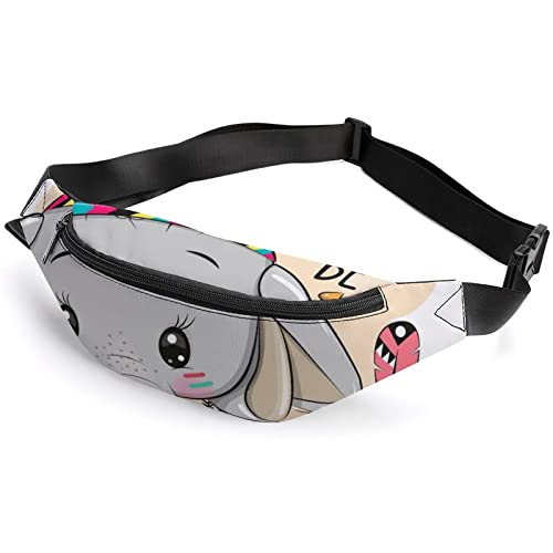 Cute Cartoon Tribal Elephant and Owl Cute Corgi Butt Fanny Pack, Adult Kids Sport Waist Bag for Men Women von IUBBKI