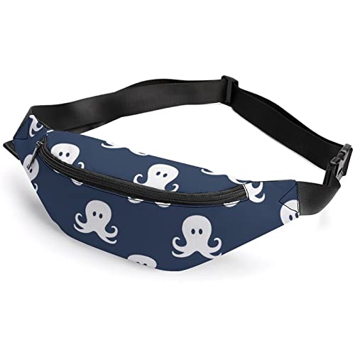 Cute White Octopus Cute Happy Camper Fanny Pack, Erwachsene Kinder Sport Gürteltasche für Männer und Frauen von IUBBKI