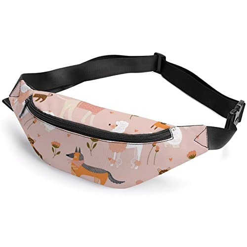 Florals Dog Galaxy Wolf Fanny Pack, Sportgürteltasche für Erwachsene und Kinder für Männer und Frauen von IUBBKI