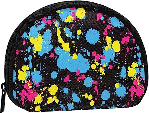 Glow In Dark Splatter Neon Damen und Mädchen, niedliche modische Geldbörse, Geldbörse, Tasche, Wechseltasche, Schlüsselhalter von IUBBKI