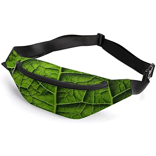 Green Leaf Background Texture Green Leaf Background Texture Fanny Pack, Adult Kids Sport Waist Bag for Men Women von IUBBKI