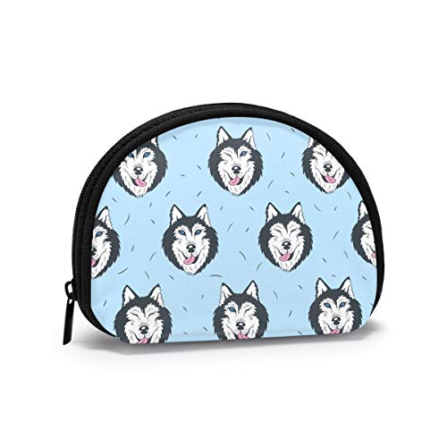 Happy Husky Dog Delicious Sushi Münzgeldbörse Geldbörsen Kleingeldbeutel Modischer Schlüsselhalter Reißverschluss Kleine Kosmetik-Make-up-Taschen von IUBBKI