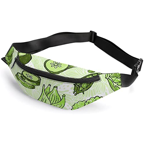 Healthy Green Food PatternGreen Food Pattern Bauchtasche, Erwachsene Kinder Sportgürteltasche für Männer und Frauen von IUBBKI