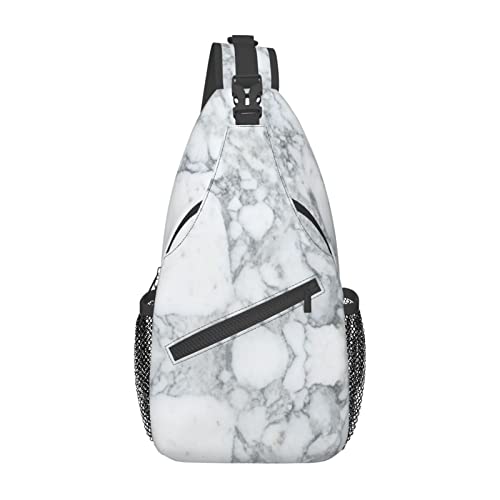 Hellschwarze marmorfarbene Marmor-Umhängetasche, Sling-Brust-Umhängetasche für Herren und Damen, für Freizeit und Reisen Hellschwarze marmorfarbene Marmor-Umhängetasche, Sling-Brust-Umhängetasche für Herren und Damen, für Freizeit und Reisen von IUBBKI