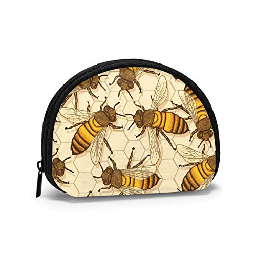 Honey Bees in Honeycomb Delicious Sushi Münzgeldbörse Geldbörsen Kleingeldbeutel Modischer Schlüsselhalter Reißverschluss Kleine Kosmetik-Make-up-Taschen von IUBBKI