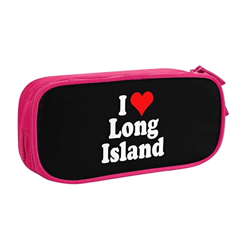 I Love Long Island Federmäppchen mit großem Fassungsvermögen, doppellagig, für Büro, Schule, tragbar von IUBBKI