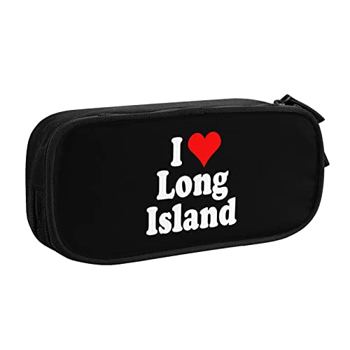 I Love Long Island Federmäppchen mit großem Fassungsvermögen, doppellagig, für Büro, Schule, tragbar von IUBBKI