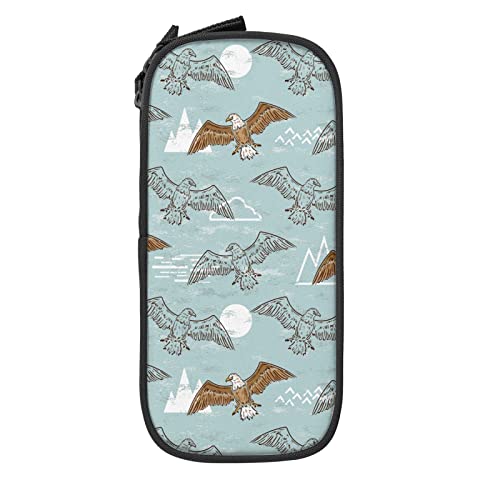 IUBBKI American Bald Eagle Federmäppchen Große Kapazität Langlebig Federmäppchen Aufbewahrung Federmäppchen Mit Reißverschlusstasche Box Stationäres Etui von IUBBKI