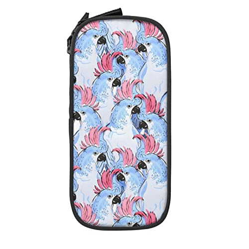 IUBBKI Blue Parrot Federmäppchen Große Kapazität Langlebig Federmäppchen Aufbewahrung Federmäppchen Mit Reißverschlusstasche Box Stationäres Etui von IUBBKI