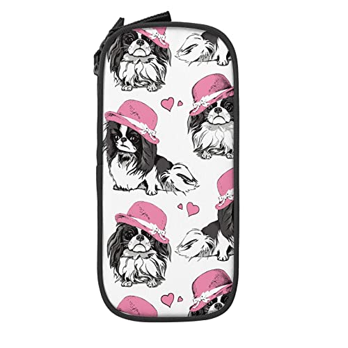 IUBBKI Cartoon Chin Dog Federmäppchen Große Kapazität Langlebig Bleistiftbeutel Aufbewahrung Federbeutel Mit Reißverschlussbeutel Box Stationärer Fall von IUBBKI