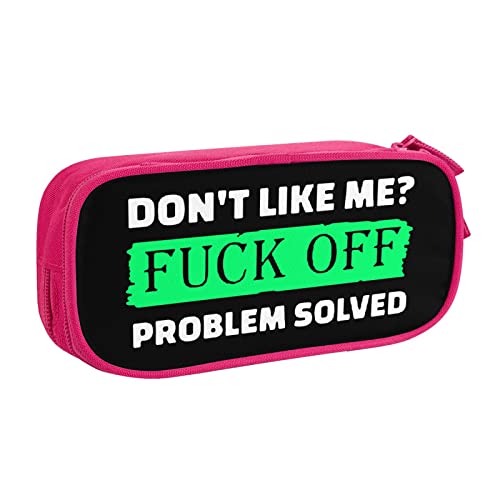 IUBBKI Dont Like Me, Off, Problem Solved Pencil Bag Large Capacity Double Layer Office School Tragbares Federmäppchen von IUBBKI