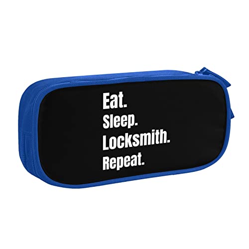 IUBBKI Eat Sleep Locksmith Repeat Pencil Bag Große Kapazität Doppelschicht Büro Schule Tragbares Federmäppchen von IUBBKI