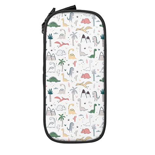 IUBBKI Federmäppchen mit Cartoon-Dinosaurier-Palme, große Kapazität, langlebig, Federmäppchen, Aufbewahrungstasche mit Reißverschluss, Box, stationäres Etui von IUBBKI