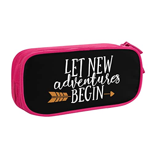 IUBBKI Let New Adventure Begin Pencil Bag Große Kapazität Doppelschicht Büro Schule Tragbares Federmäppchen von IUBBKI