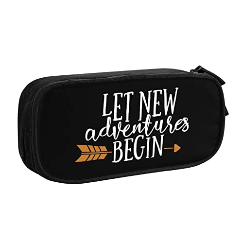 IUBBKI Let New Adventure Begin Pencil Bag Große Kapazität Doppelschicht Büro Schule Tragbares Federmäppchen von IUBBKI