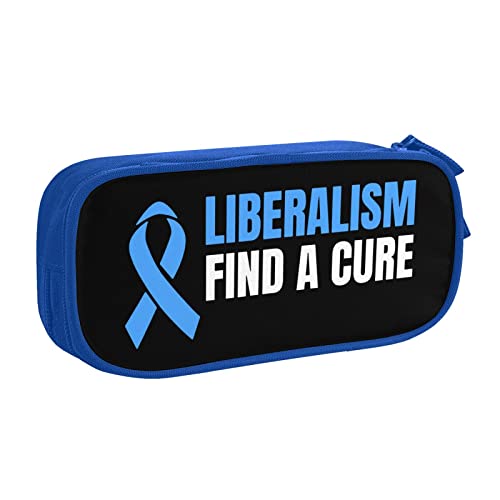 IUBBKI Liberalism Find A Cure Federmäppchen Große Kapazität Doppelschicht Büro Schule Tragbares Federmäppchen von IUBBKI