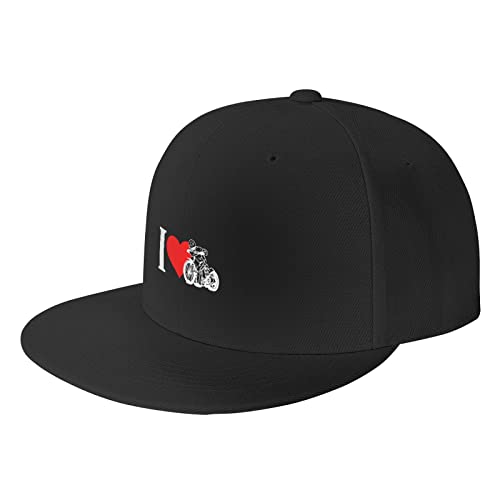 IUBBKI Motorrad Speedway Trucker Hats Flat Bill Caps Dad Hat Baseball Cap für Männer Frauen Schwarz von IUBBKI